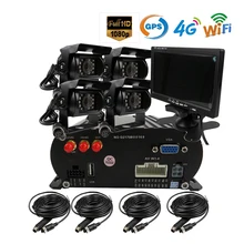 Free Shipping 4 CH WIFI GPS 4G 1080P AHD 2TB HDD SD Car DVR MDVR Video