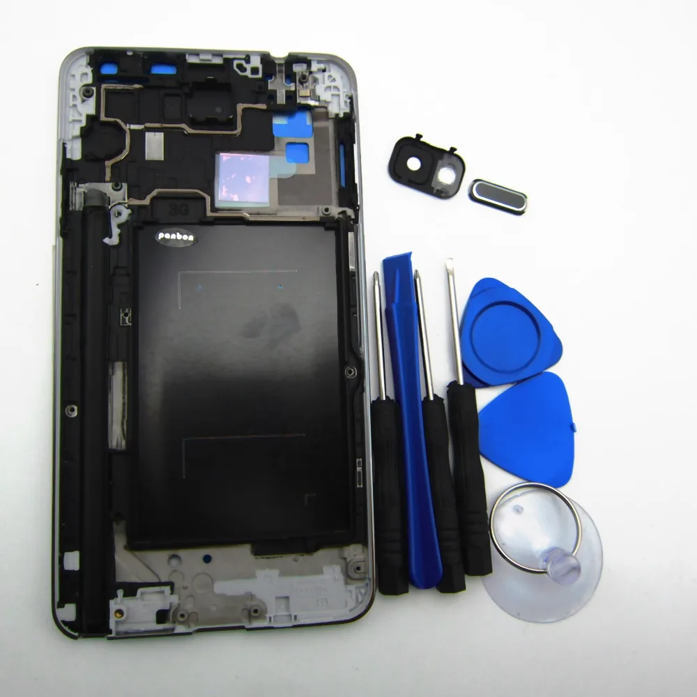 Panbon Замена запчастей для samsung Galaxy Note 3 N900 3g N9005 спереди ЖК-дисплей Frame Корпус и кнопки и средняя камера объектива