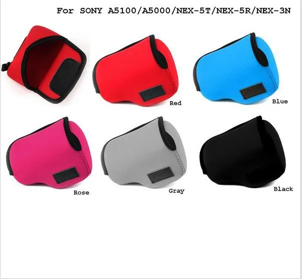 

Soft Camera protect cover case bag for Sony Alpha A5000/A5100 NEX-3N 16-50mm 1pcs 5 colors for choose ILCE-5100 bag