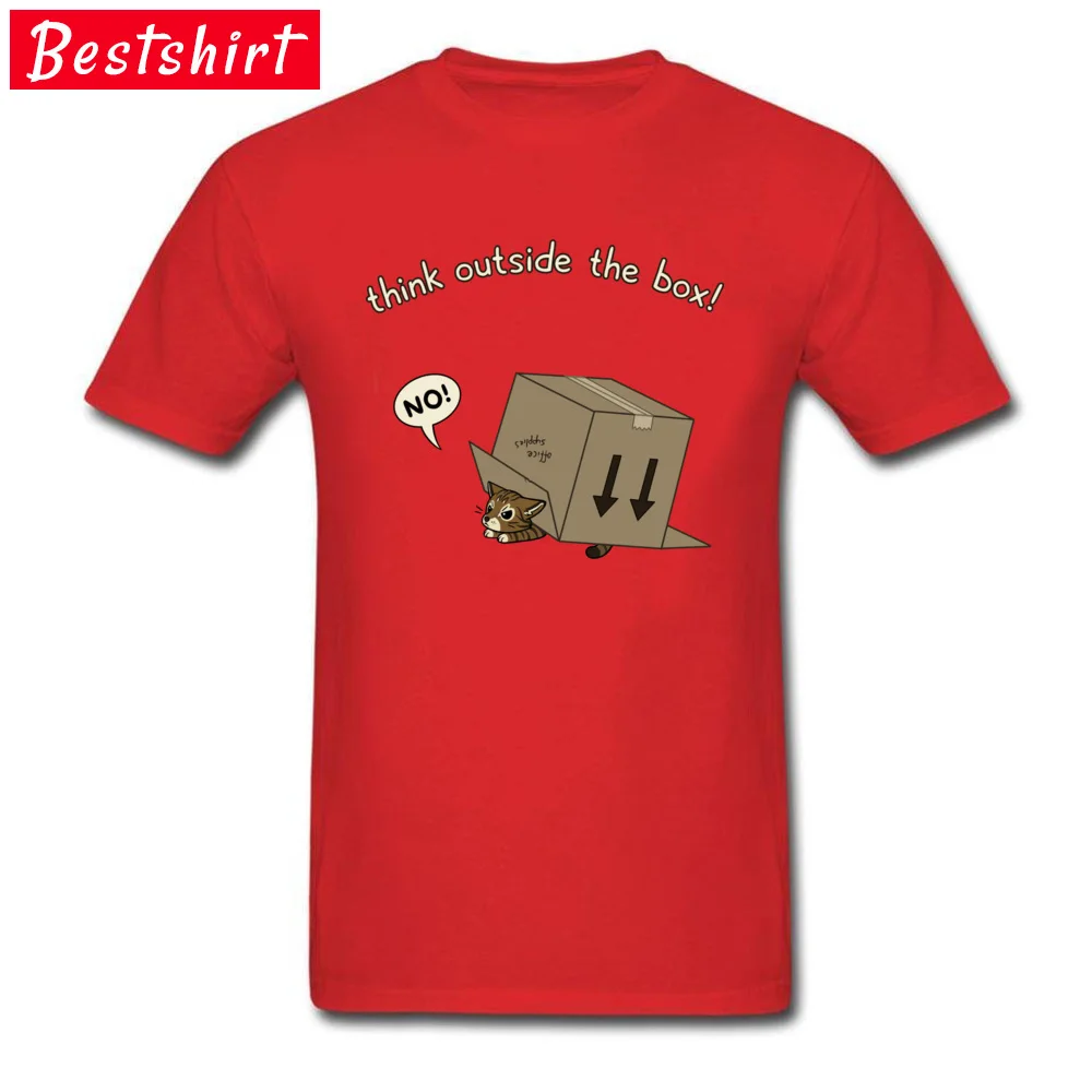  Man Tshirts Think Outside the Box (1) Crazy Tops Shirts Pure Cotton Round Neck Short Sleeve Fashionable T-shirts Mother Day Think Outside the Box (1) red