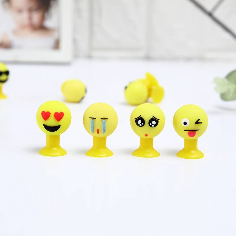 

8pcs/High 3cm TPR Mini Suction Cup Toy 8 different expressions Stationery Sucker Promotional Toy Pen Loop