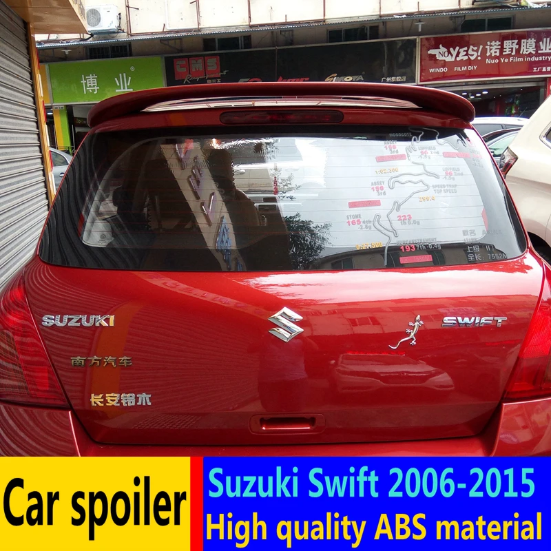 Для Suzuki Swift спойлер 2006- высокое качество абс материал автомобильное заднее крыло праймер цвет задний спойлер для Suzuki Swift