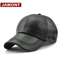 [JAMONT] Высококачественная кожаная кепка для мужчин, однотонная зимняя бейсболка из искусственной кожи, s брендовая бейсболка, мужские облегающие кепки