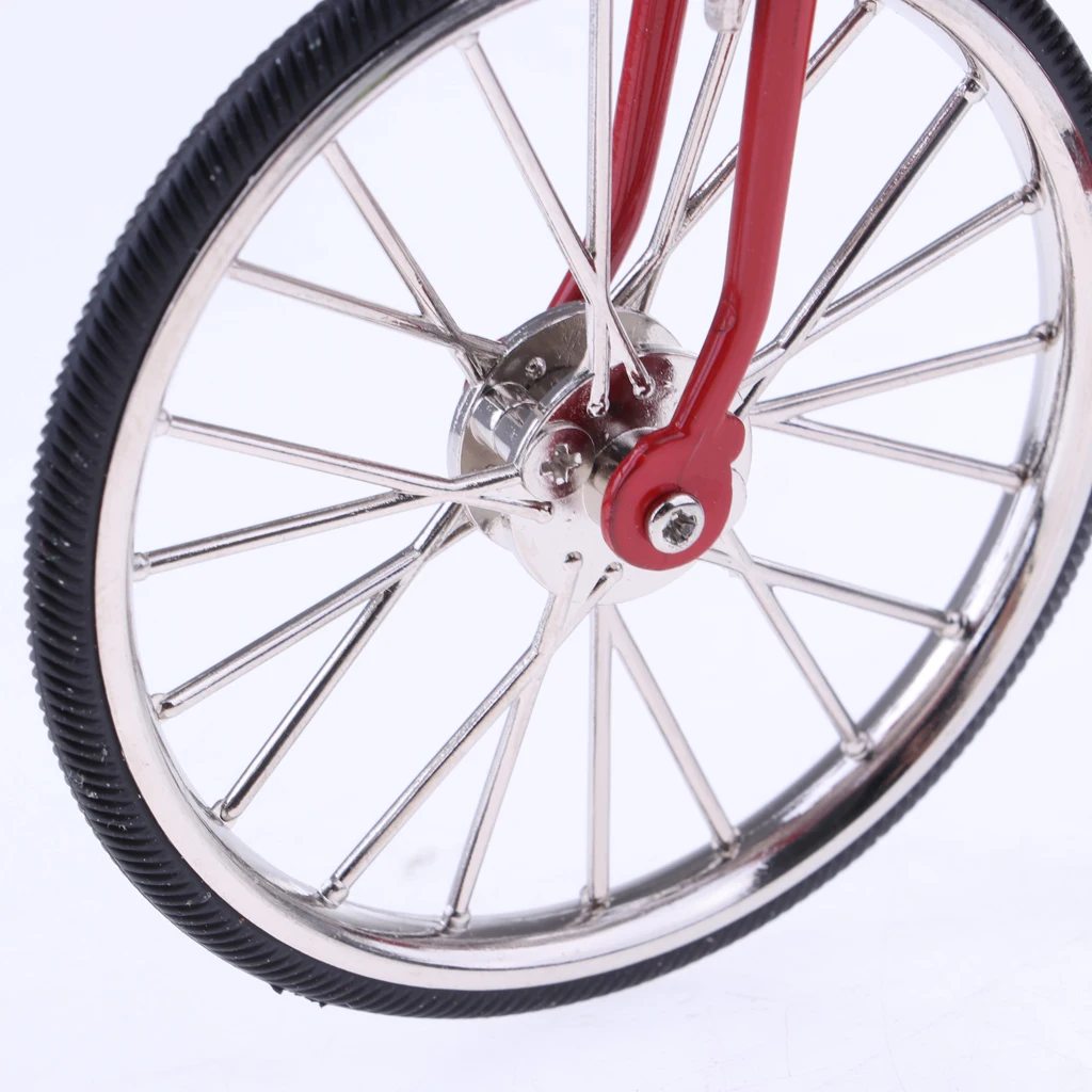 1:10 Scale Alloy Racing Bicycle Dollhouse Miniatures DIY Model Furniture Garden Decoration Accessories Red