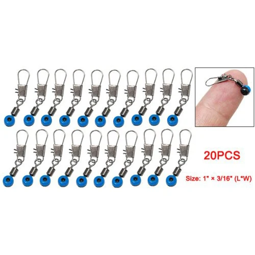 

New 20Pcs Blue Fishing Line to Hook Swivels Shank Clip Connector