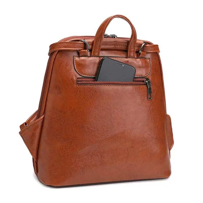 Винтажный женский рюкзак, брендовый кожаный женский рюкзак, большая вместительность, школьная сумка для девочек, сумки через плечо для женщин