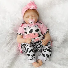 SanyDoll 22 дюймов 55 см, детский Возрожденный силикон куклы, Реалистичная кукла Возрожденные Младенцы для детских игрушек, розовая Спящая кукла