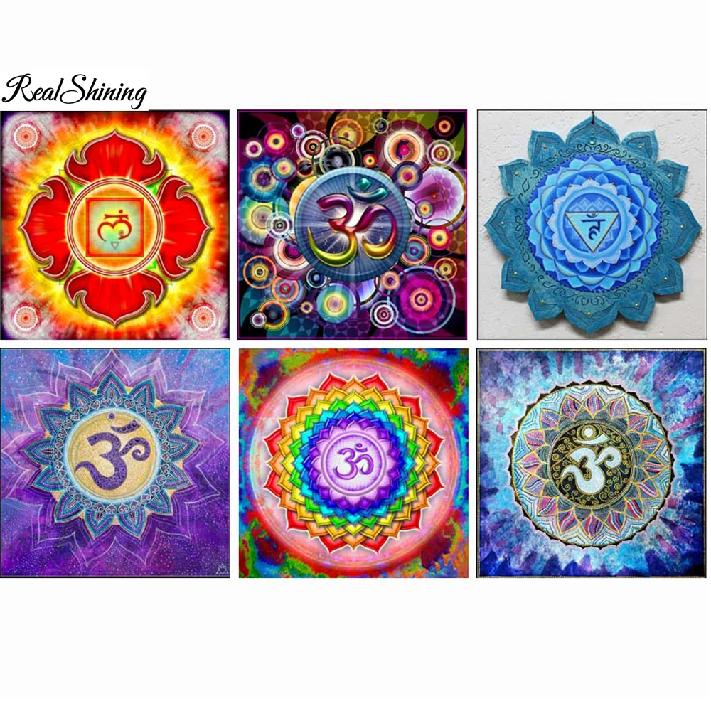 

REALSHINING DIY 5D Diamonds Embroidery Universe Meditation Mandala Square Diamond Painting Cross Stitch iamond Mosaic D124