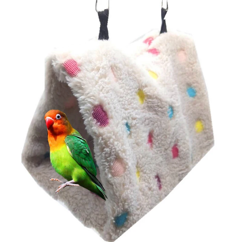 

1Pcs Parrot Birds Hamster nest New Soft Plush Winter Warm cotton nest Bird Hanging Cave Cage Parrot Bird toys Hammock Supplies
