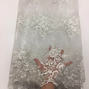 

White Color African Lace Fabric 2019 High Quality Lace French Mesh Fabric Nigerian Lace fabrics for women dress free shipping