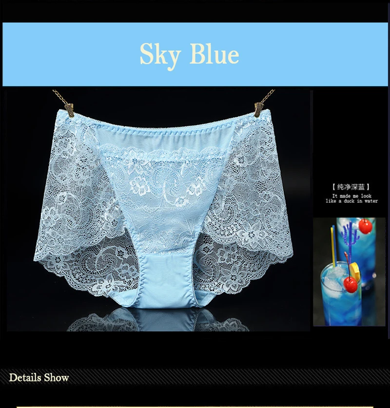 2017 New Arrival Women's Sexy Lace Panties Seamless Cotton Breathable Panty Hollow Transparent Briefs Plus Size Girl Underwear 18