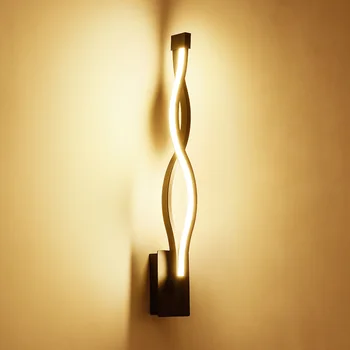 

Modern Minimalist Wall Lamps Living Room Bedroom Bedside 16W AC96V-260V LED Sconce black white Lamp Aisle Lighting decoration