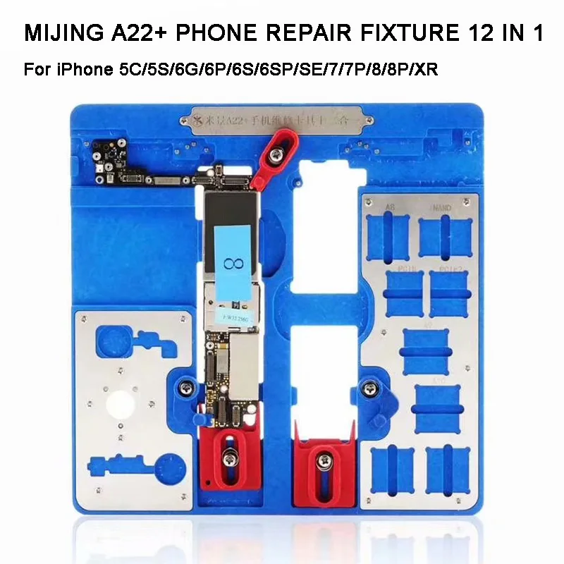 

12 IN 1 MIJING A22+ Motherboard Repair Fixture PCB Holder JIG BOARD For iPhone 5S/6/6S/6SP/7/7P/8/8P/ XR Maintenance Platform