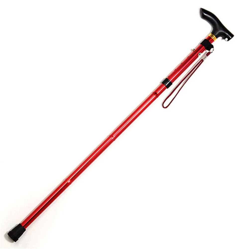Bastón senderismo Trekking rastro ultraligero 4-sección ajustable bastones de aleación de aluminio plegable bastón de Palos Bastón senderismo Trekking rastro ultraligero 4-sección ajustable bastones de aleación de aluminio plegable bastón de Palos
