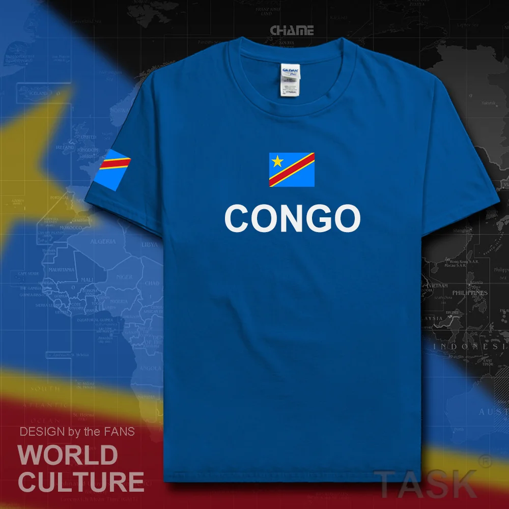 DR Congo Мужская футболка 2017 Джерси Нация 100% хлопок одежда Футболки страна Спорт COD DRC