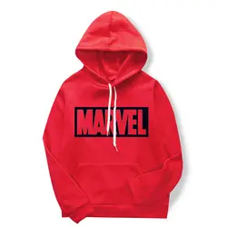 Marvel/толстовка с капюшоном с монограммой; модная весенне-осенняя Толстовка для фитнеса для девочек; красный женский топ с принтом