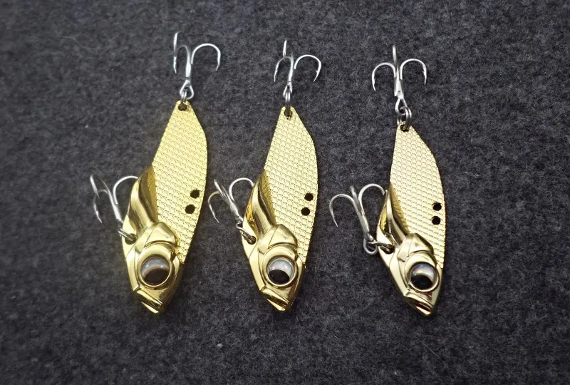 Metal Spoon VIB Lures 7G 10g 15G Vibrations Fishing bait Bass Treble With 3 Hooks Lead Hard Fish Cicada Lure Bass Crank Bait