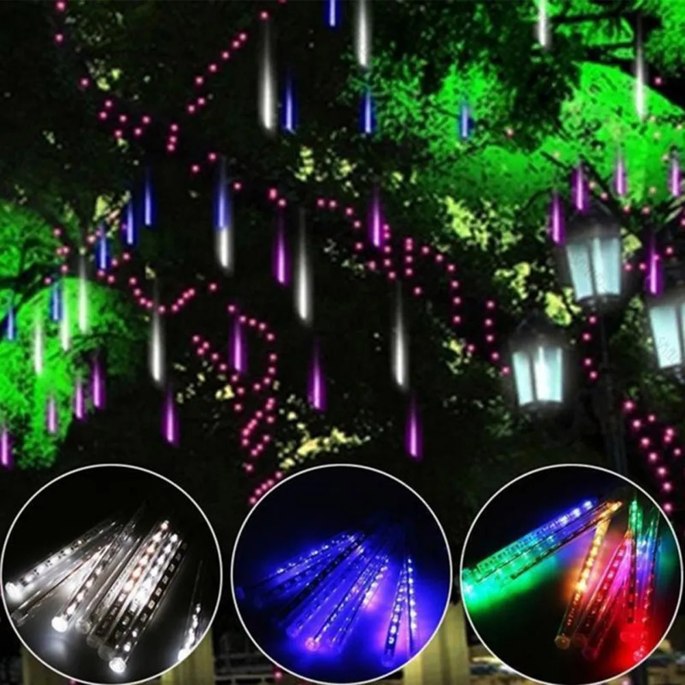 8pcs/Set 30CM Meteor Shower Rain Tubes Light Multi color AC110 240V Christmas LED String Light ...