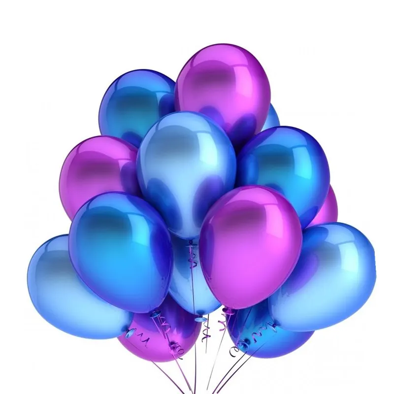 10 шт./лот, 12 дюймов, латексные разноцветные воздушные шары с днем рождения, украшения для вечеринки, детские игрушки, свадебные шары, товары для вечеринок - Цвет: purple and blue