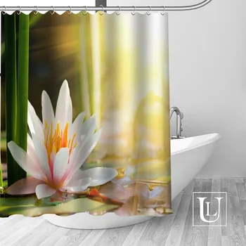 

Custom flowers Shower curtain Multi size Shower curtain includes 12 Plastic Hooks Antibacterial Easy to Hang Shower curtain