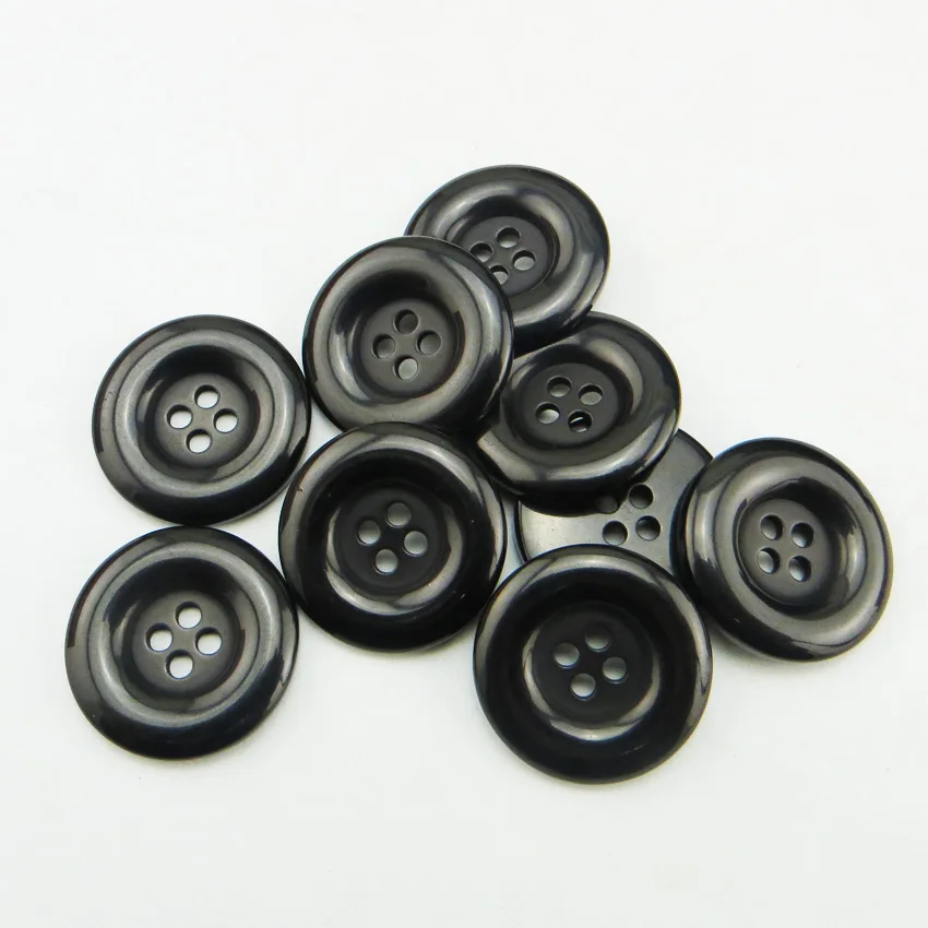 40PCS 23MM/25MM Black/white Dyed RESIN buttons 4 hole coat boots sewing