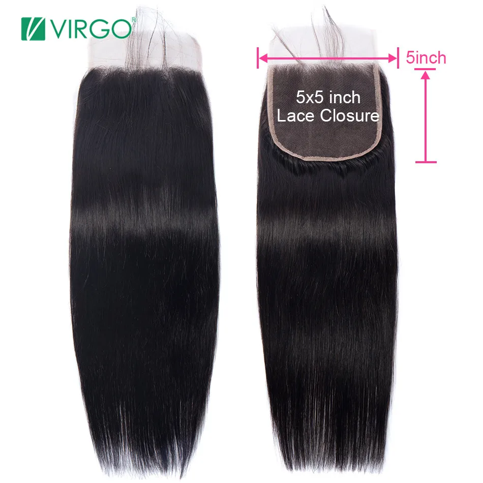 Дева 5X5 синтетическое закрытие шнурка волос бразильский прямой натуральные волосы синтетическое закрытие с ребенком волос бесп