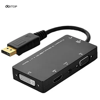 

DOITOP DP Converter 4 in 1 DisplayPort to HDMI/DVI/VGA/Audio Adapter Audio Video HDMI Cable For HDTV Projector Display Speaker