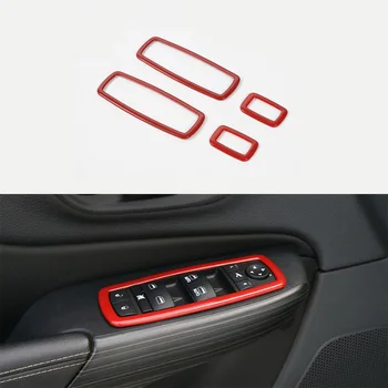 

4x Inner Window Switch Panel Cover Decoration Trim Chrome ABS For Jeep Grand Cherokee 11-17 & Cherokee 14-17