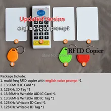 125 кГц-13,56 МГц RFID ID/IC NFC кард-ридер и писатель/копир/программатор+ EM4100/EM4305/T5577/m1 s50 UID сменный перезаписываемый тег