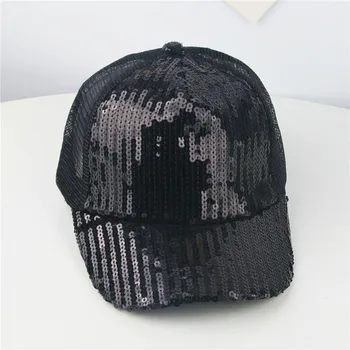 

Summer Kids Boys&Girls Children Student Solid Hat Baseball Cap Sunhat Solid sequins sun street dance show sequin cap