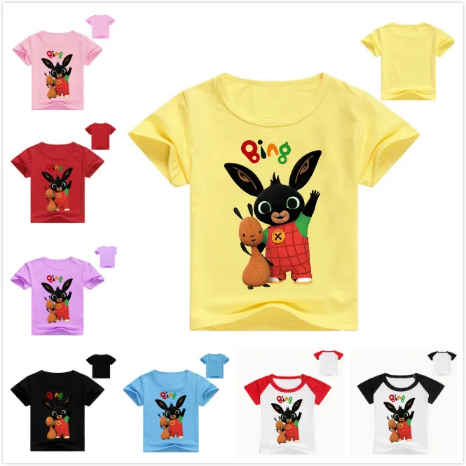 

Drop Shipping Cartoon Bing Rabbit/Bunny T shirt For Children Funny Boys Girls Summer Tops Casual Cute Baby Tshirt Clothes Tee