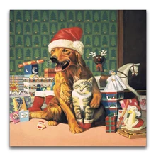 5D на заказ изображение собаки из страз кошка вышивка крестиком Рождество Санта Клаус Снеговик hibah домашний декор diy pintura Алмазная мозаика Круз