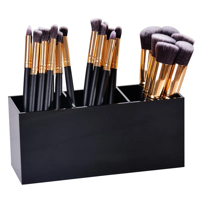 

HIFUAR 3 Lattices Acrylic Makeup Organizer Brush Mascara Lipstick Stand Case Jewelry Box Cosmetic Holder Storage Box Case