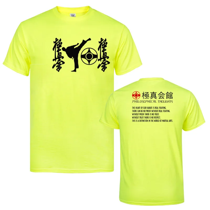 Мужские футболки kyokussinkai Kan Kyokushin каратэ повседневные хлопковые топы с короткими