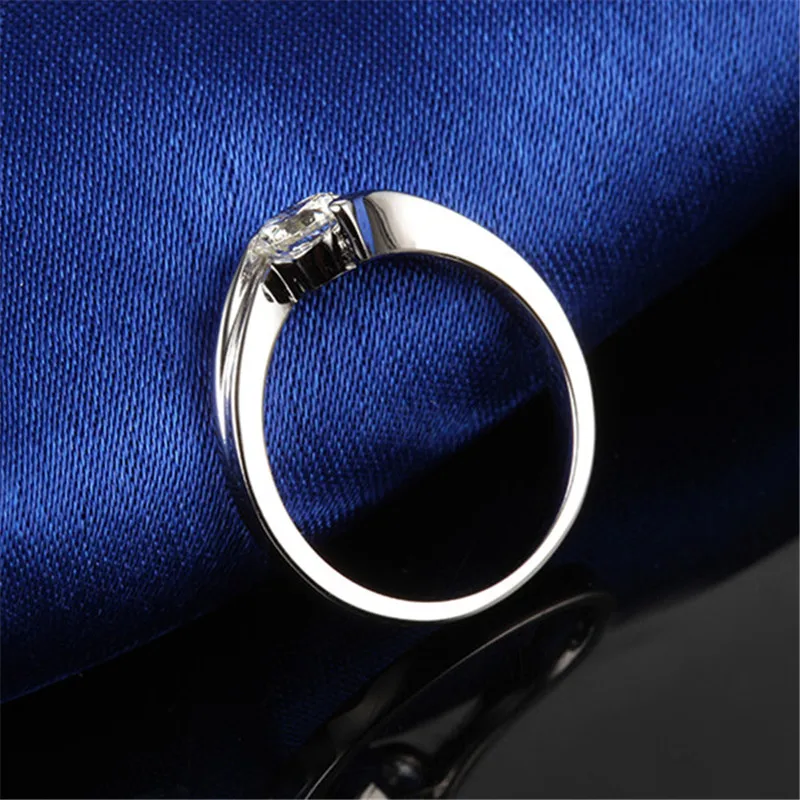 0.5Ct 5 0 мм тестовое положительное кольцо из моиссанита с бриллиантом