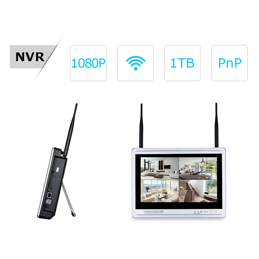 ANRAN P2P 4CH 12''LCD монитор NVR 2,0 MP 36IR Водонепроницаемая наружная пуля 1080P видео аудио IP Беспроводная камера система безопасности HDD