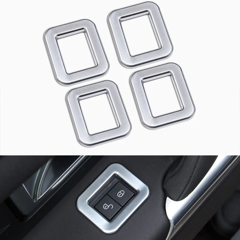 4pcs Chrome Car Child Safety Door Lock Swith Panel Cover Trim For Land