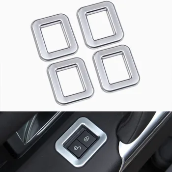 

4pcs Chrome Car Child Safety Door Lock Swith Panel Cover Trim For Land Rover Discovery Sport 2015 Interior Accessories
