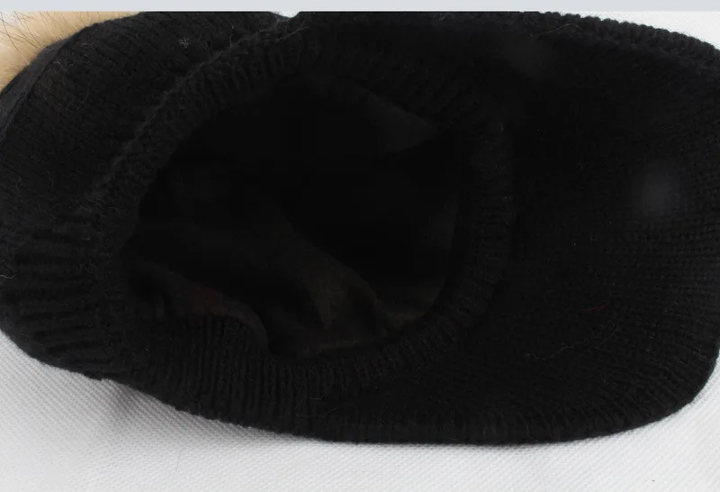 Женские хлопковые шапки-бини шапки 15 см мех енота помпон шапка женская зимняя теплая шапка модный головной убор LF4083