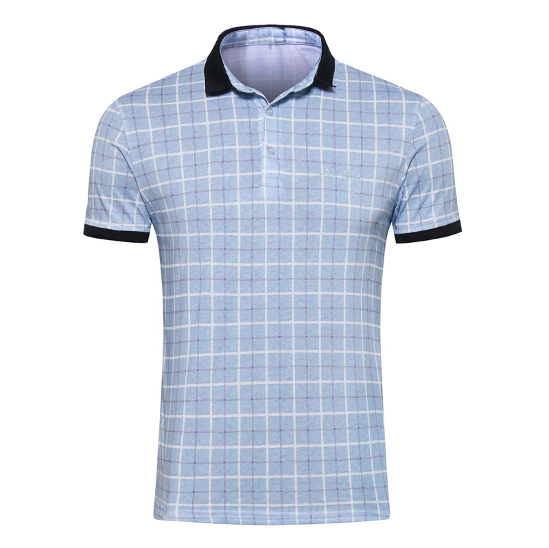 

Billionaire T shirt men's 2019 summer new Casual Embroidered England plaid Comfortable Short sleeve cotton free shipping