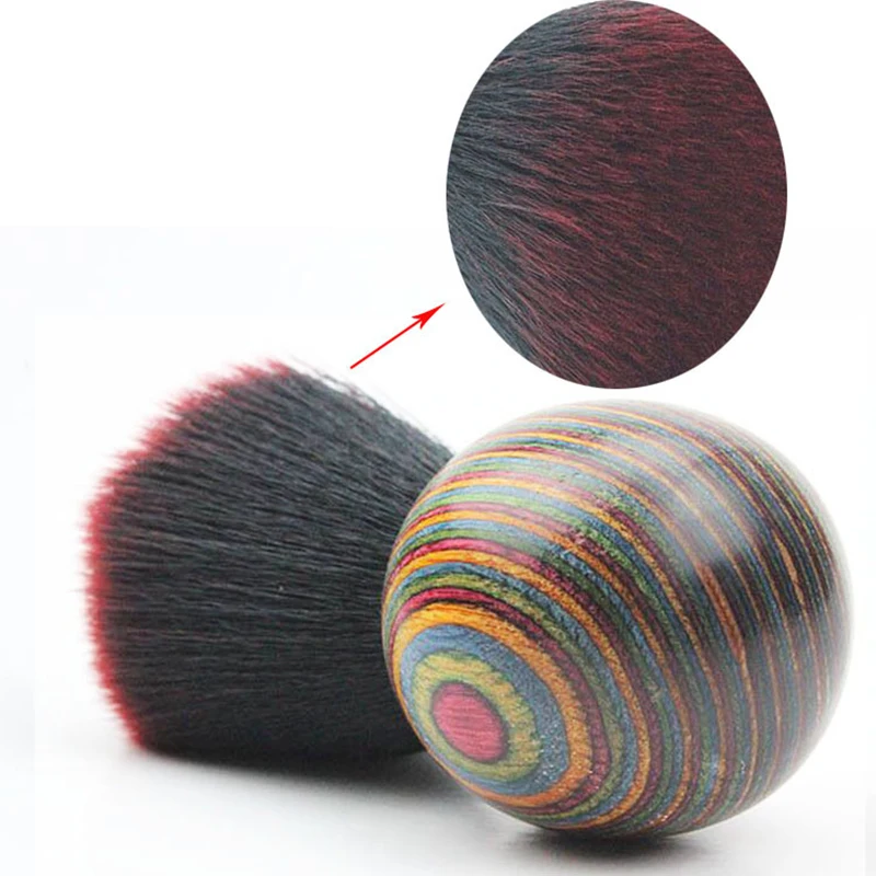 

Colorful Wood Folk Style Makeup Blush Brush High-end Powder Foundation Cosmetic Brushes New Design Beauty Makeup Tool maquiagem