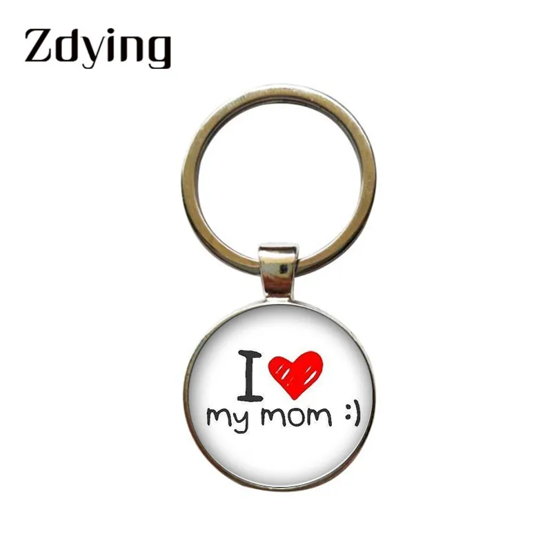 ZDYING I Love My Mom брелок со стеклянным кабошоном купольная подвеска держатель для