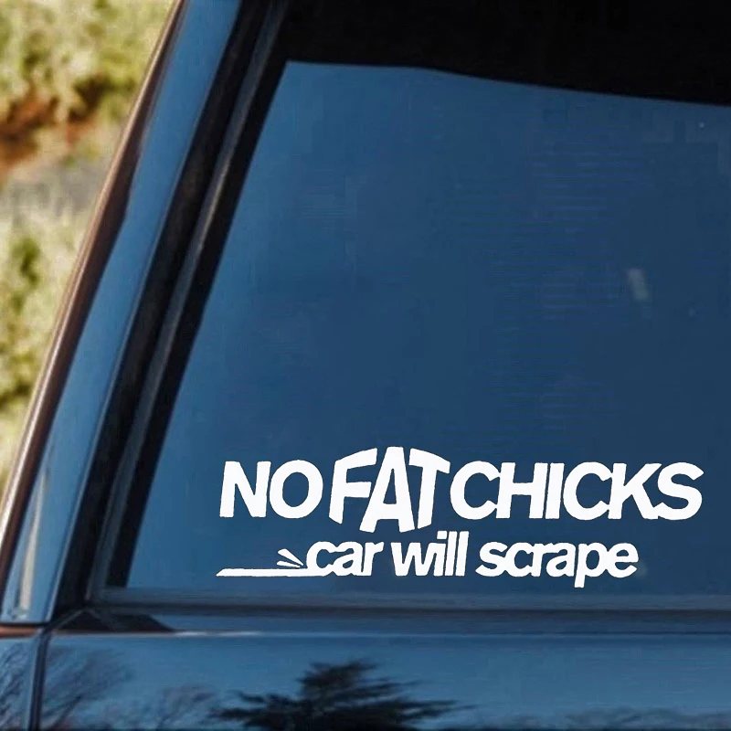 19*5.4cm No Fat Chicken Is Car Will Scrape Rear Window Car Sticker Brief Literary Body Decals 19*5.4cm No Fat Chicken Is Car Will Scrape Rear Window Car Sticker Brief Literary Body Decals