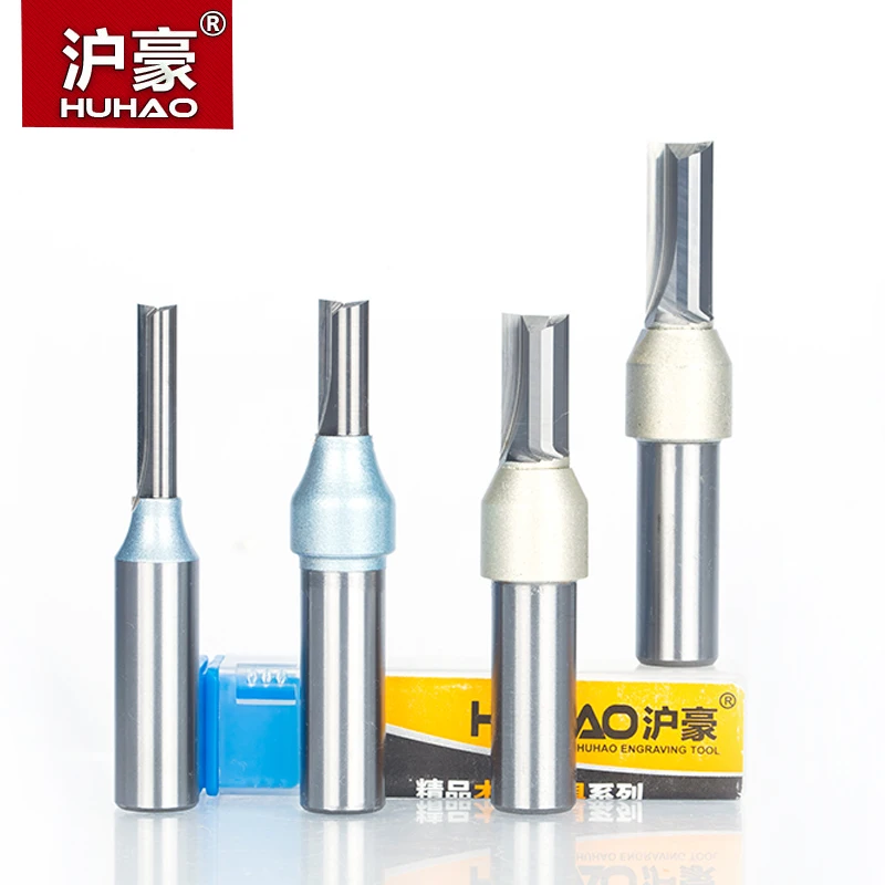 HUHAO 1 шт. 1/4 &quot1/2&quot Хвостовик TCT прямые фрезы Деревообработка резьба 2 Флейта