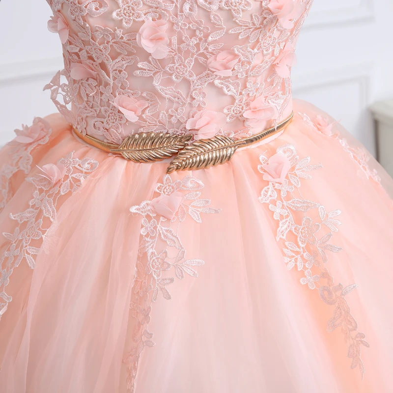 Розовые милые платья 16 Quinceanera дешевые с V образным вырезом и цветами из бисера