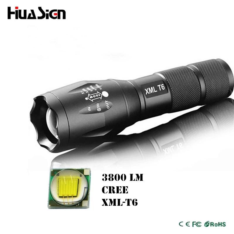 Ultra Bright 5 Mode CREE XML T6 Zoomable Led Flashlight Waterproof Torch Lights