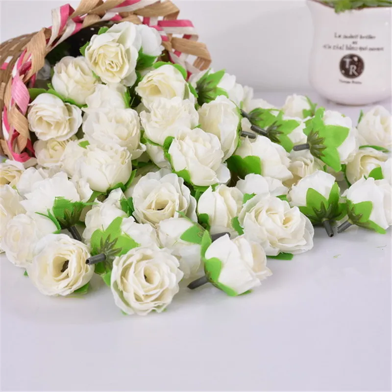 50PCS 3CM Silk Artificial Flowers Head For Wedding Decoration DIY