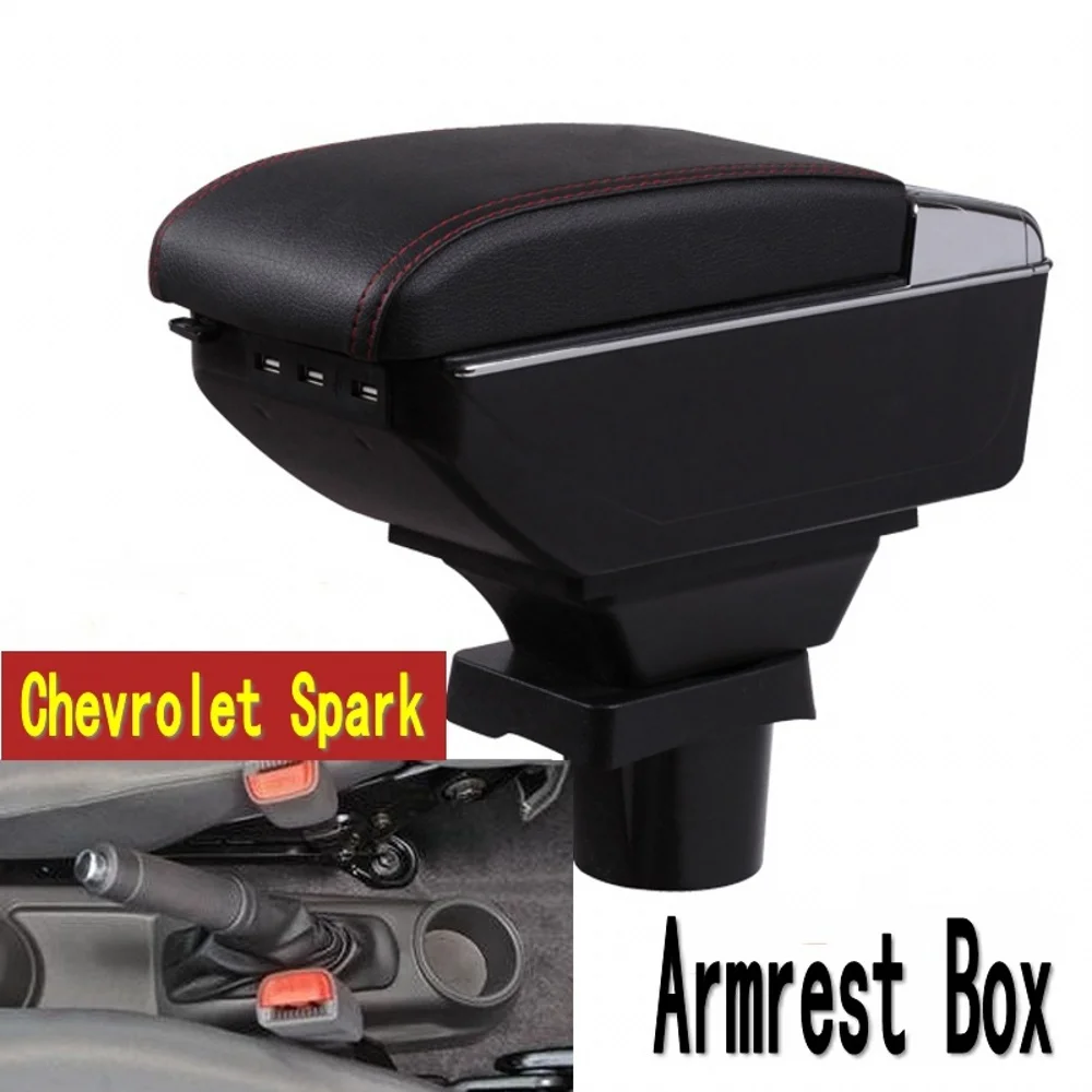 

For Chevrolet Spark III armrest box central Store content Aveo T200 armrest box with cup holder ashtray Generic model