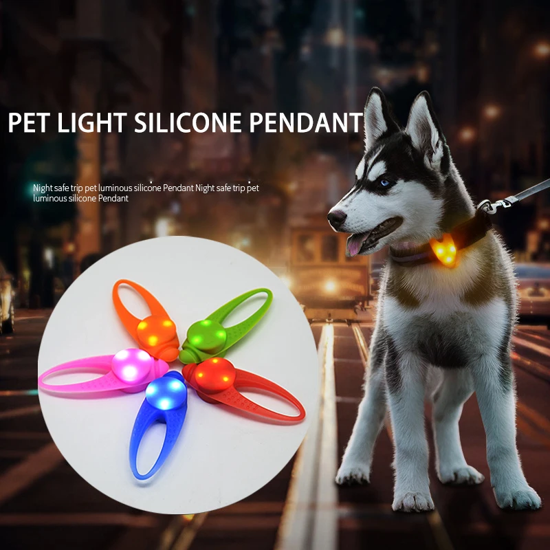 

Pet Dog Led Light Pendant Night Walking Safety Dog Cat Collar Charm Puppy Kitten Necklace Glowing Flashing Light Pet Supplies