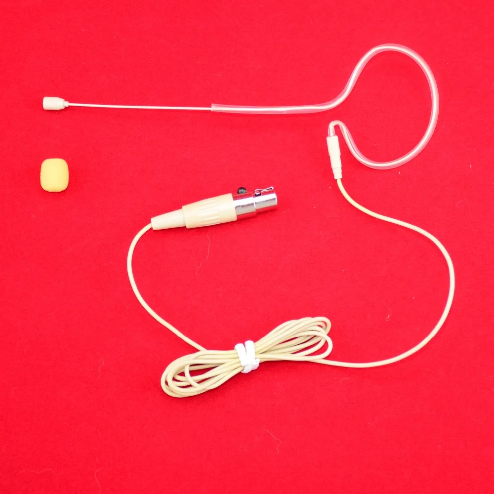 

E-3-X4 Professional 4mm Mini Omnidirectional Single Earhook Microphone for Wireless Body Pack with TA4F Mini 4Pin XLR connector
